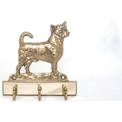 shumee Kratkodlaka čivava - obešalnik za ključe s psom, medeninasto držalo za pasje dodatke, elegantna dekoracija hodnika znamke Art-Dog