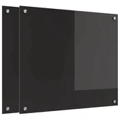 Vidaxl Zaščita za kuhinjo Črna 70 x 60 x 0.8 cm kaljeno steklo