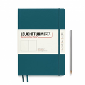 Notebook Hardcover composition (B5), 219 Numbered pages, Plain, Pacific Green