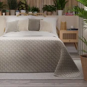 shumee VELVI Pregrinjalo za posteljo 220x240cm - sivo-bež eleganca z geometrijskim vzorcem