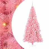 Vidaxl Božično drevo med 300 LED z stojalom Roza 210 cm PVC