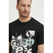 Pamučna majica Guess za muškarce, boja: crna, s tiskom, M4YI02 I3Z14