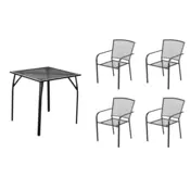 eoshop Kovinski vrtni set Eoshop 7: miza + 4 stogljivi vrtni stoli z nasloni