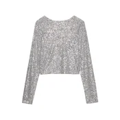 Pull&Bear Majica PACIFIC srebrna