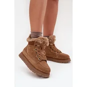 BIG STAR SHOES Suede Snow Boots Womens Platform With Fur Big Star