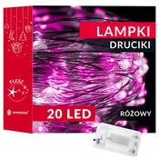 Mikro LED lampice na baterije, 20 LED dioda - Roza