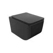 Mexen Vera WC školjka Rimless s počasi zapirajočim sedežem slim, duroplast, črna mat - 30164070