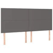 Vidaxl Vzglavje postelje sivo 200x5x118/128 cm umetno usnje