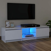 VIDAXL TV omarica z LED lučkami (120x30x35.5cm), bela