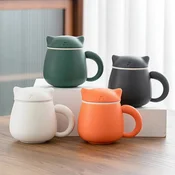 Keramična skodelica Neko z infuzerjem, oranžna, 400 ml