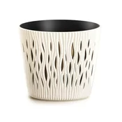 eoshop Pokrov za cvetlični lonec PESČENO 2v1 plastika mat d26x22cm