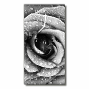 tulup.si Steklena navpična ura Cvetje rose gray 30x60 cm
