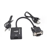 Kettz Adapter konverter VGA na HDMI + AUX 3.5mm