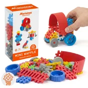 MARIOINEX Marioinex Mini Waffle Konstruktor Modri komplet gradbenih kock, mehke kocke za otroke, varne – 70 kosov