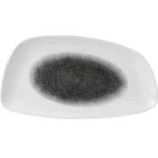 CHURCHILL Raku Quartz Black plitev krožnik, geo, dolžina: 350 mm, širina: 185 mm (6 kos)