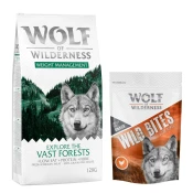 12 kg suhe hrane Wolf of Wilderness + Snack gratis! - Explore The Vast Forests - Weight Management + Wide Acres - piščanec (monoprotein)