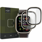 2X ZAŠČITNO STEKLO ZA URO APPLE WATCH ULTRA 1/2 (49 MM) HOFI GLASS RING 2-PACK TITANIUM