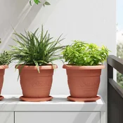 Saksije za biljke 6 pcs Crvena cigla O 22 x 18 cm Plastika