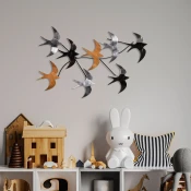 Atelier Del Sofa Zidna dekoracija Flying Birds 2, 69x41x7 cm, 1.5 mm, Šarena