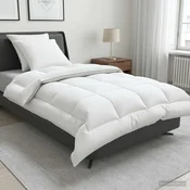 vidaXL Set odeje in blazine 3 pcs 135x220 cm 4 letni časi 220 GSM Bela