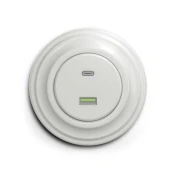 Kliklap - Retro USB uticnica A+C sa keramickim okvirom, bela