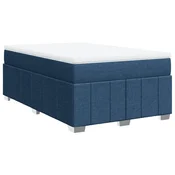 Vidaxl Box spring postelja z vzmetnico modra 120x190 cm blago
