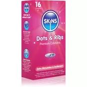 Skins Dots & Ribs prezervativi Vanilla 16 kom