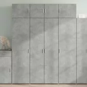 Visoka komoda siva boja betona 80 x 42,5 x 185 cm drvena