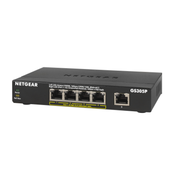 Netgear GS305Pv2 Neupravljano Gigabit Ethernet (10/100/1000) Podrška za napajanje putem Etherneta (PoE) Crno (GS305P-200PES)