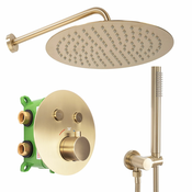 Set za prikrito prhanje LUNGO MILER Gold s termostatom + škatla