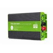 Gembird EG-PWC-PS2000-01 12V čisti sinusni avtomobilski pretvornik DC-AC 2000W, 230V ,USB