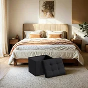 Songmics Shranjevalni otomanski stol 38x38x38 cm Siva