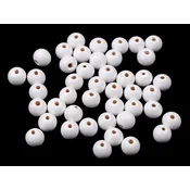 Lesene kroglice O10 mm - bele (20 g)