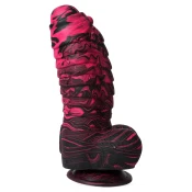 SuperLove Monster Dracarys Liquid Silicone Dildo Thick Red-Black