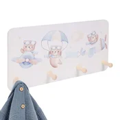 Northix Otroški obešalnik za plašče s 4 kavlji MDF in bor 20x40 cm