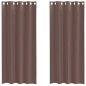 Vidaxl Voile zavese z vponkami 2 kosa rjava 140x225 cm