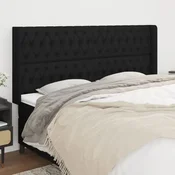 Vidaxl vidaXL Vzglavnik s krilci, črne barve, 183x16x118/128 cm, blago