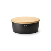 Continenta C3736 - Kutija za kruh s poklopcem 36x23 cm crna/kaucukovo drvo
