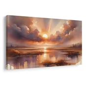 Slika sončni zahod nad pokrajino - 30x20