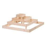 ATMOWOOD Kotna 4-nadstropna lesena greda 120 x 120 x 40 cm