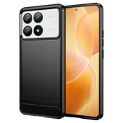 TPU gel ovitek Brushed Carbon za Xiaomi Poco F6 Pro - črn