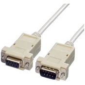 VALUE Value serijski priključni kabel [1x 9-polni moški konektor D-Sub - 1x 9-polni ženski konektor D-Sub] 3.00 m siva, (20419036)