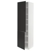 METOD Visoki element s policama/2 vrata, bela/Nickebo boja antracita, mat, 60x60x220 cm