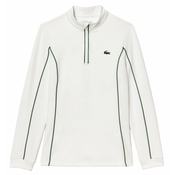 Ženski sportski pulover Lacoste Slim Fit Quarter-Zip Sweatshirt - white/green