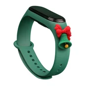 slomart trak xmas band za xiaomi mi band 4/mi band 3 Božični silikonski trak zapestnica temno zelena (zvon)