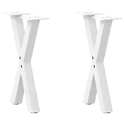 Noge za klub stolic u obliku slova X, 2 kom, bijele, 28 x (42-43) cm, celik