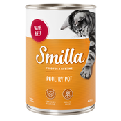 20 + 4 gratis! Smilla mokra mačja hrana 24 x 400 g - Perutninski lonček - Mehka perutnina z govedino
