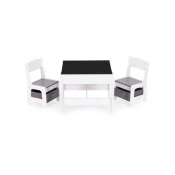 ECO TOYS Deciji set sto i 2 stolice sa tablom za pisanje White
