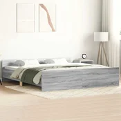 Okvir kreveta s uzglavljem i podnožjem boja hrasta 180x200 cm