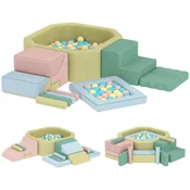 Homestar Set mehkih gradnikov 15 kosov z 200 plastičnimi kroglicami 160x1375x30 cm večbarvno